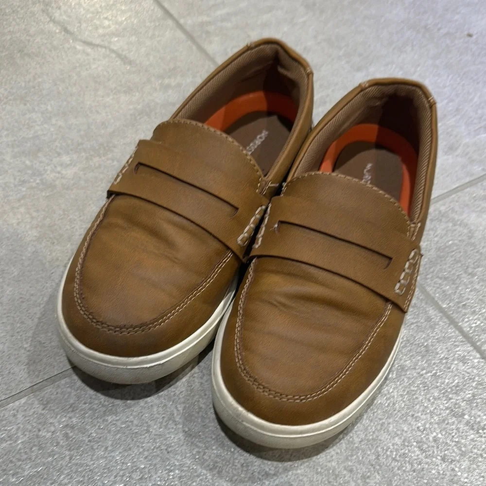 Brown Leather kids Loafers